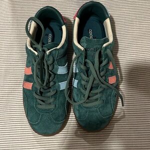 Green Coolway Suede Sneakers with Stripes